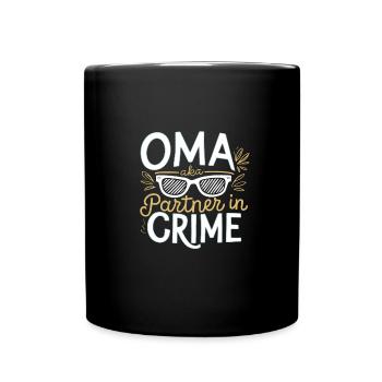 Oma Crime Partner Fun Shirt Liebe Familie - Tasse einfarbig - Schwarz - Vorne