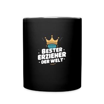 Bester Erzieher Welt Mann Kita Dankeschön Präsent - Tasse einfarbig - Schwarz - Vorne