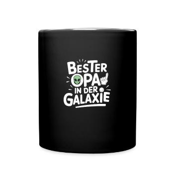 Bester Opa Galaxie UFO Geburtstag Vatertag - Tasse einfarbig - Schwarz - Vorne
