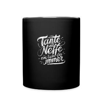 Tante-Neffe Liebe Unikat Für immer Bond - Tasse einfarbig - Schwarz - Vorne