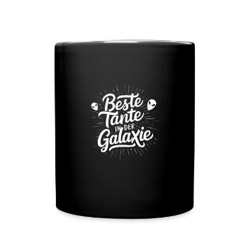 Beste Tante Galaxie UFO Lustig Geburtstag - Tasse einfarbig - Schwarz - Vorne