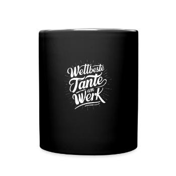Weltbeste Tante Geburtstag Weihnachten Liebe - Tasse einfarbig - Schwarz - Vorne