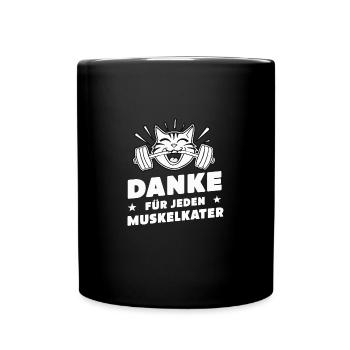 Danke Muskelkater Trainer Coach Dankeschön Lustige - Tasse einfarbig - Schwarz - Vorne