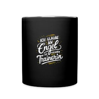 Engel Trainerin Geschenk Lustige Fitness Coach - Tasse einfarbig - Schwarz - Vorne