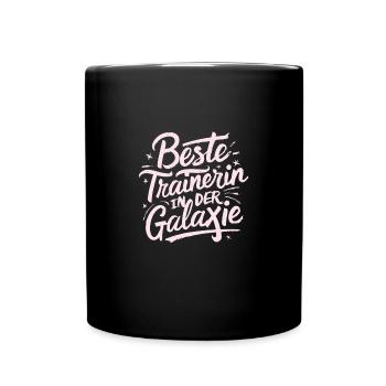 Beste Trainerin Galaxie Danke Coach Fitness - Tasse einfarbig - Schwarz - Vorne