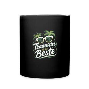Beste Trainerin Danke Lustige Fitness Coach - Tasse einfarbig - Schwarz - Vorne