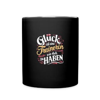 Danke Trainerin Glück Coach Dankeschön Fitness - Tasse einfarbig - Schwarz - Vorne