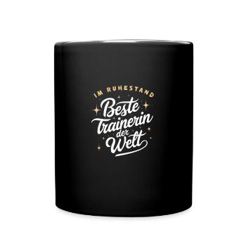 Ruhestand Trainerin Danke Coach Fitness Fussball - Tasse einfarbig - Schwarz - Vorne