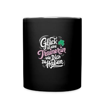 Danke Glück Trainerin Coach Dankeschön Fitness - Tasse einfarbig - Schwarz - Vorne