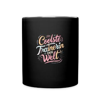 Coolste Trainerin Danke Coach Fitness Tanz - Tasse einfarbig - Schwarz - Vorne
