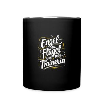 Engel Trainerin Lustig Danke Coach Fitness - Tasse einfarbig - Schwarz - Vorne