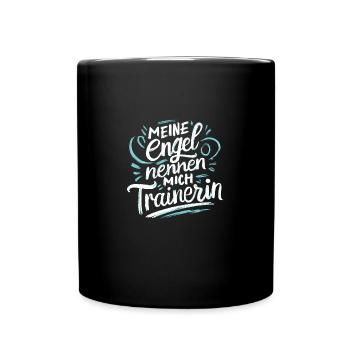 Engel Trainerin Geschenk Coach Fitness Dankeschön - Tasse einfarbig - Schwarz - Vorne