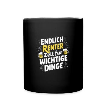 Endlich Rentner Ruhestand Abschiedsgeschenk - Tasse einfarbig - Schwarz - Vorne