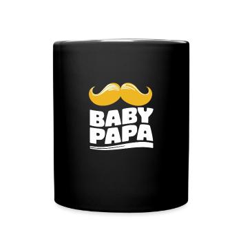 Baby Papa Mustache Bester Papa Bald Vater Du - Tasse einfarbig - Schwarz - Vorne