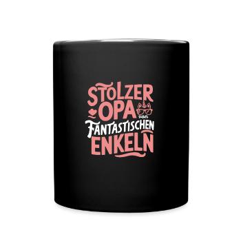 Stolzer Opa Bester Grossvater Enkelglück Geschenk - Tasse einfarbig - Schwarz - Vorne