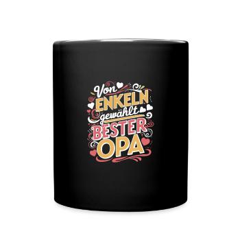 Von Enkeln Bester Opa Vatertag Bald Opa Enkelkind - Tasse einfarbig - Schwarz - Vorne