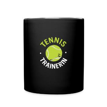 Tennistrainerin Präsent Idee Spiel Liebe Match - Tasse einfarbig - Schwarz - Vorne