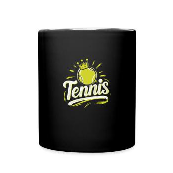 Tennis-Mann Spiel-Set-Match Geschenkidee - Tasse einfarbig - Schwarz - Vorne