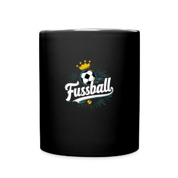Fußballjunge Fanartikel Deko Spiel Sport - Tasse einfarbig - Schwarz - Vorne