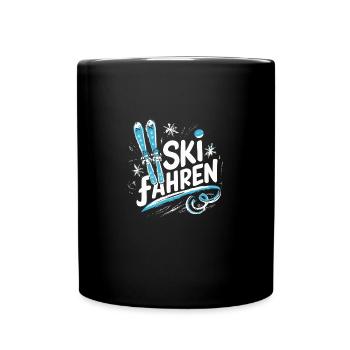 Skifahrer-Junge Winter Abenteuer Piste Fun - Tasse einfarbig - Schwarz - Vorne
