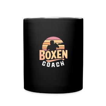 Boxen-Coach - Tasse einfarbig - Schwarz - Vorne