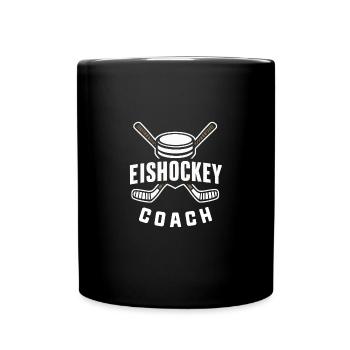 Eishockey spielen, Hockey Coach - Tasse einfarbig - Schwarz - Vorne