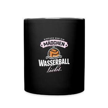 Nur ein Mädchen, das Wasserball liebt - Tasse einfarbig - Schwarz - Vorne