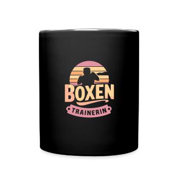 Boxen-Trainerin - Tasse einfarbig - Schwarz - Vorne