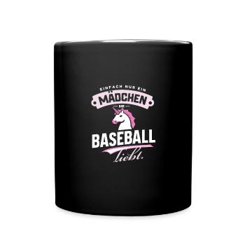 Nur ein Mädchen, das Baseball-Einhorn liebt - Tasse einfarbig - Schwarz - Vorne