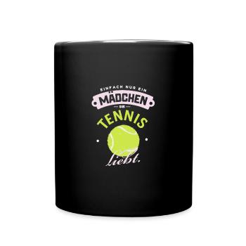 Nur ein Mädchen, das Tennisball liebt - Tasse einfarbig - Schwarz - Vorne