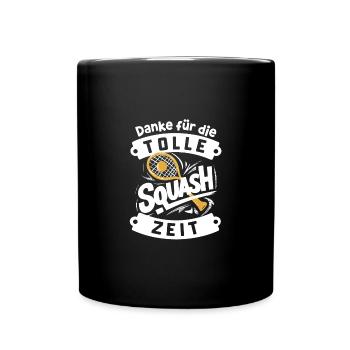 Danke für die tolle Zeit beim Squashspielen - Tasse einfarbig - Schwarz - Vorne