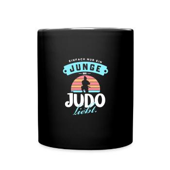 Junge, der Judo liebt - Tasse einfarbig - Schwarz - Vorne