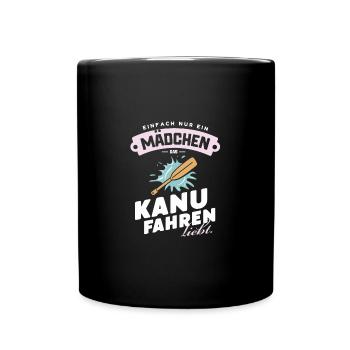 Kanu-Mädchen Liebe Paddeln Wasser Abenteuer - Tasse einfarbig - Schwarz - Vorne