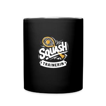 Squash-Trainerin Shirt Ausrüstung Coach Spiel - Tasse einfarbig - Schwarz - Vorne