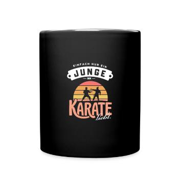 Karate-Junge Fanartikel Kampfsport Geburtstag - Tasse einfarbig - Schwarz - Vorne