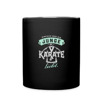 Karate-Junge Liebe Kampfsport Training Geburtstag - Tasse einfarbig - Schwarz - Vorne