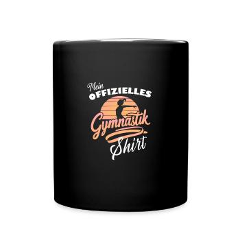 Gym-Shirt Turnen Sport Outfit Übung Geschenk - Tasse einfarbig - Schwarz - Vorne