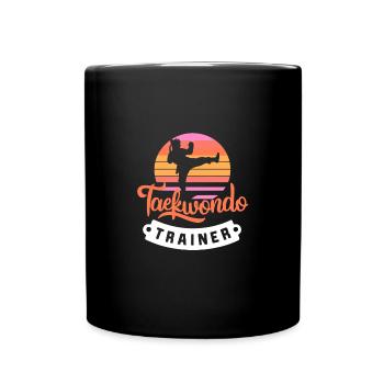 Taekwondo Retro Trainer Shirt Kampfsport Fan - Tasse einfarbig - Schwarz - Vorne