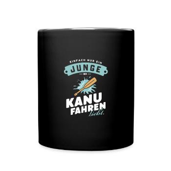 Kanu-Junge Liebe Paddeln Wasser Abenteuer Geschenk - Tasse einfarbig - Schwarz - Vorne