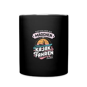 Mädchen liebt Kajak Paddeln Wasser Sport Fan - Tasse einfarbig - Schwarz - Vorne