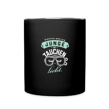Tauch-Junge Maske Liebhaber Meer Abenteuer - Tasse einfarbig - Schwarz - Vorne