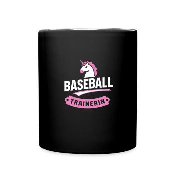 Baseball-Einhorn-Trainerin T-Shirt Fanartikel - Tasse einfarbig - Schwarz - Vorne