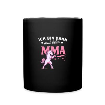 MMA-Einhorn Shirt Kampfsport Martial Arts Fans - Tasse einfarbig - Schwarz - Vorne