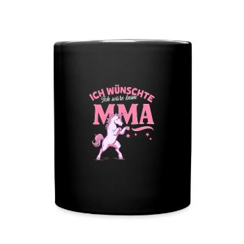 MMA-Einhorn Kampfsport Fanartikel Martial Arts - Tasse einfarbig - Schwarz - Vorne