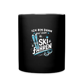 Skifahren-Shirt Winterurlaub Piste Abfahrt Fun - Tasse einfarbig - Schwarz - Vorne