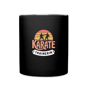 Karate-Trainerin Shirt Kampfkunst Lehrerin Coach - Tasse einfarbig - Schwarz - Vorne