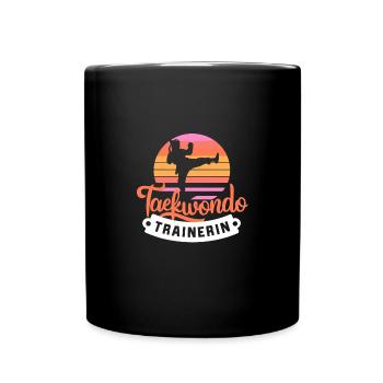 Taekwondo-Retro-Trainerin Shirt Kampfkunst Vintage - Tasse einfarbig - Schwarz - Vorne