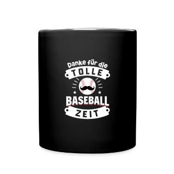 Danke Baseball Mustache Erinnerung Team Sport - Tasse einfarbig - Schwarz - Vorne