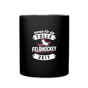 Feldhockey Dank Einhorn Abschied Team Sport - Tasse einfarbig - Schwarz - Vorne