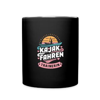 Kajak-Trainerin Shirt Paddeln Kanu Abenteuer - Tasse einfarbig - Schwarz - Vorne